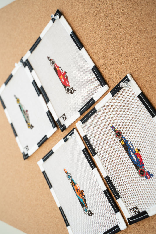 Formula One Car Handpainted Needlepoint Canvas