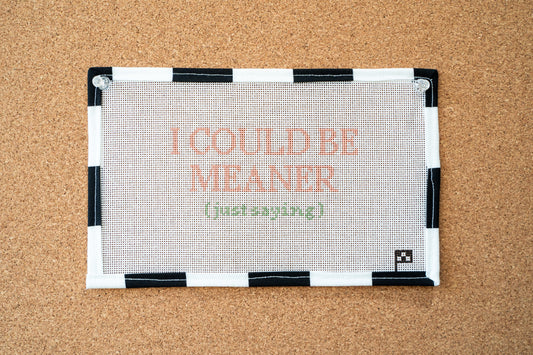 I Could Be Meaner (just saying) Handpainted Needlepoint Canvas