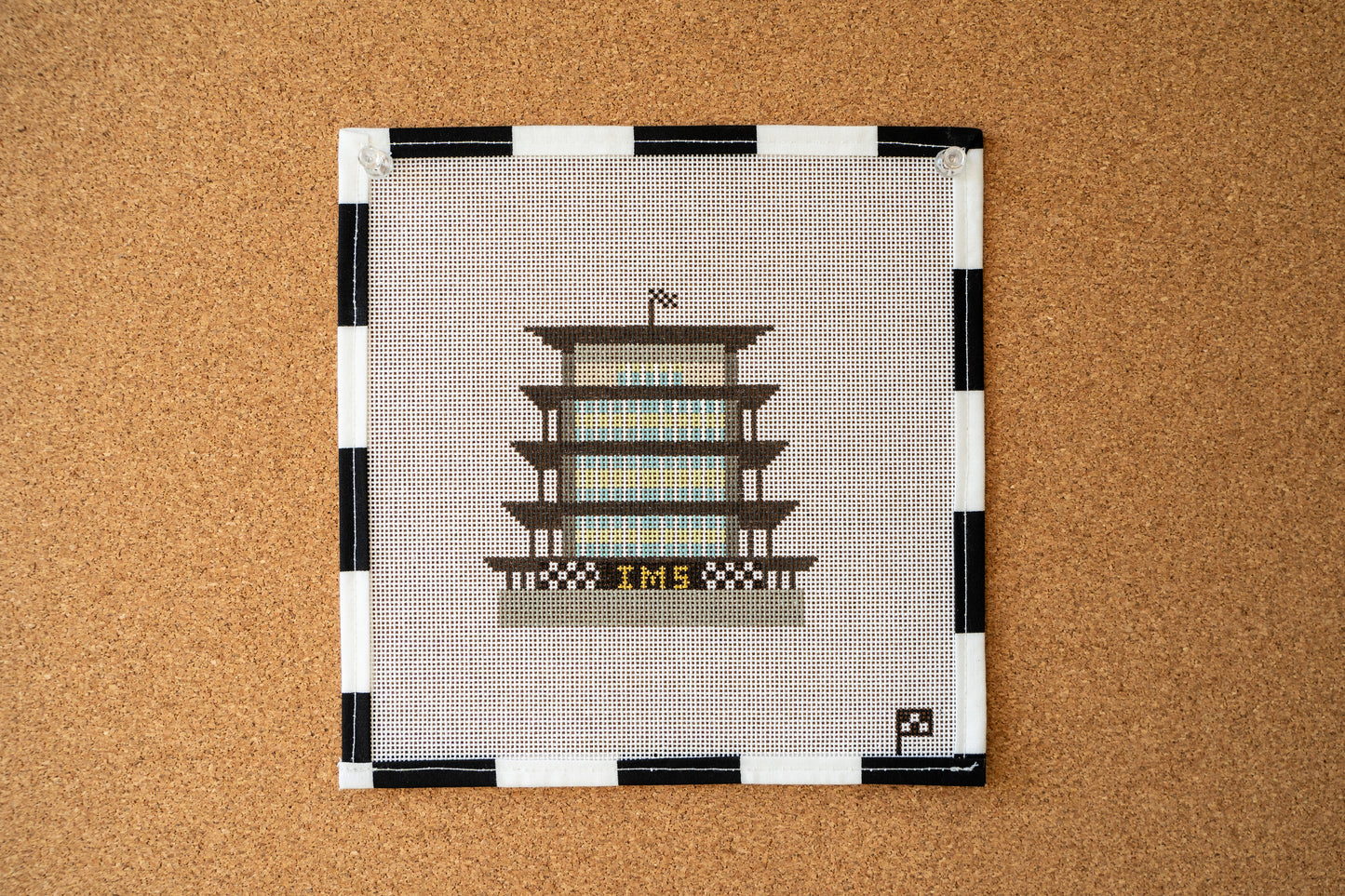 Indianapolis Motor Speedway Pagoda Handpainted Needlepoint Canvas