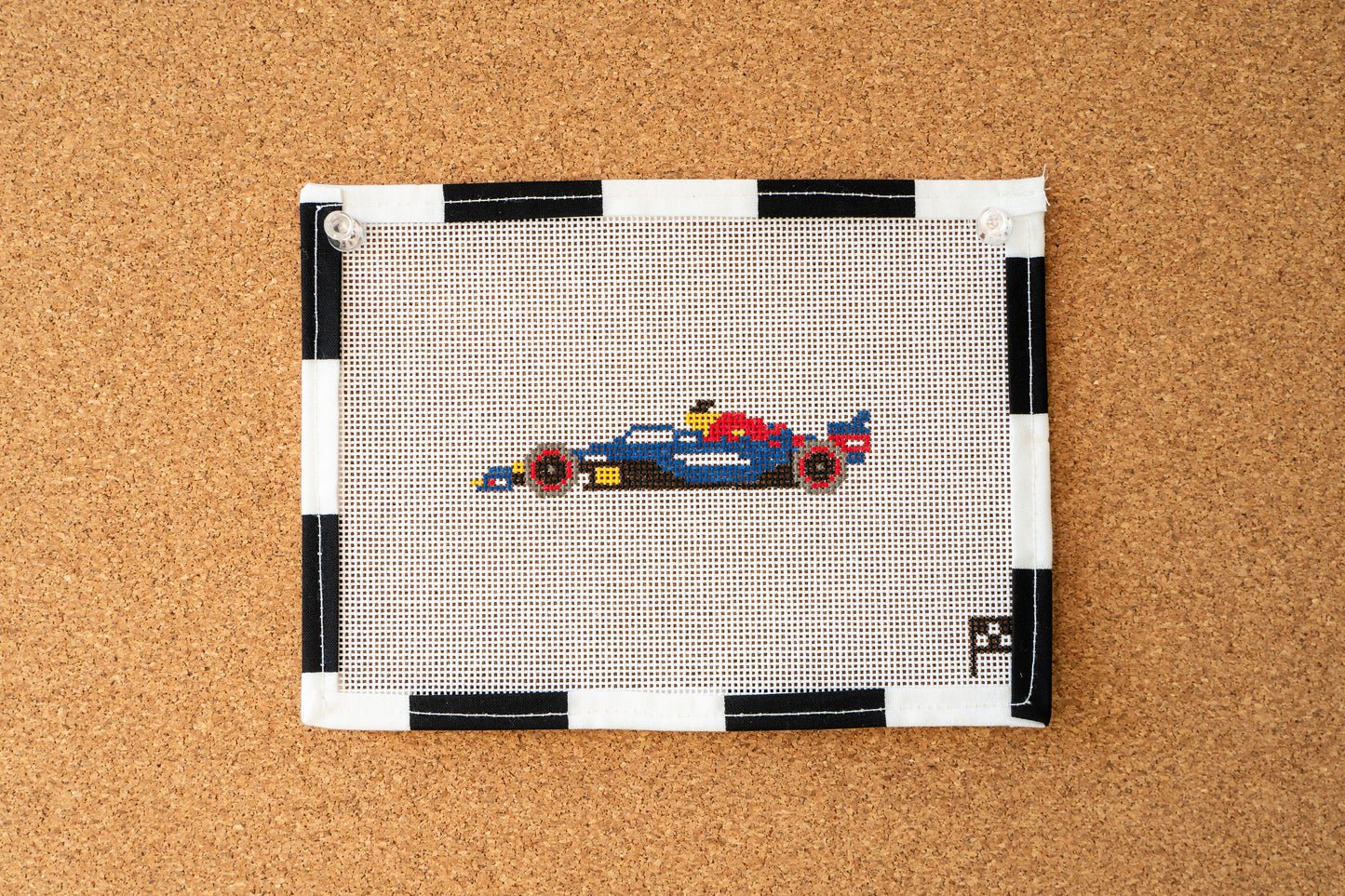 Formula One Car Handpainted Needlepoint Canvas