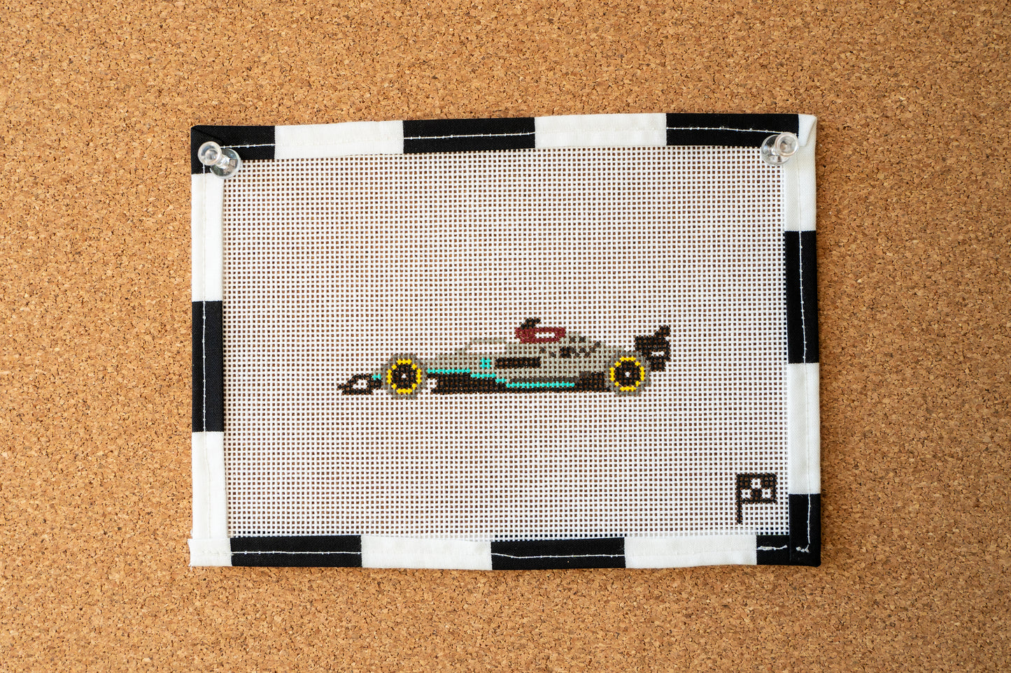 Formula One Car Handpainted Needlepoint Canvas