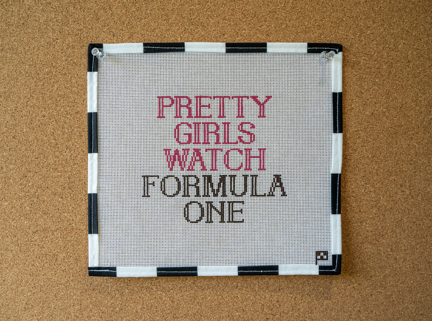 Pretty Girls Watch Formula One Handpainted Needlepoint Canvas