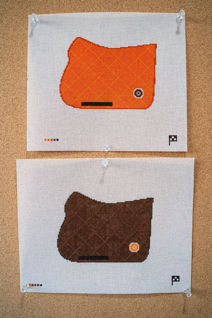 Luxury Equestrian Saddle Pad Handpainted Needlepoint Canvas