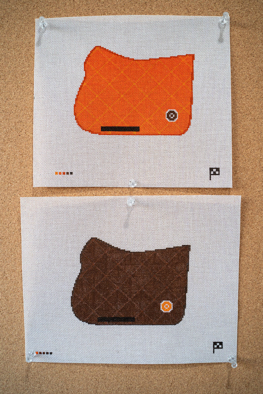 Luxury Equestrian Saddle Pad Handpainted Needlepoint Canvas