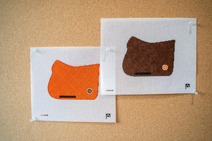 Luxury Equestrian Saddle Pad Handpainted Needlepoint Canvas