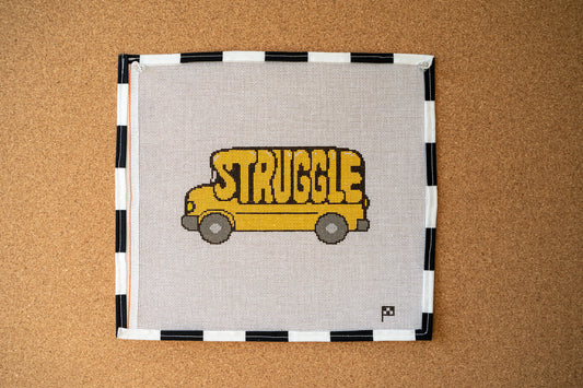 Struggle Bus Handpainted Needlepoint Canvas